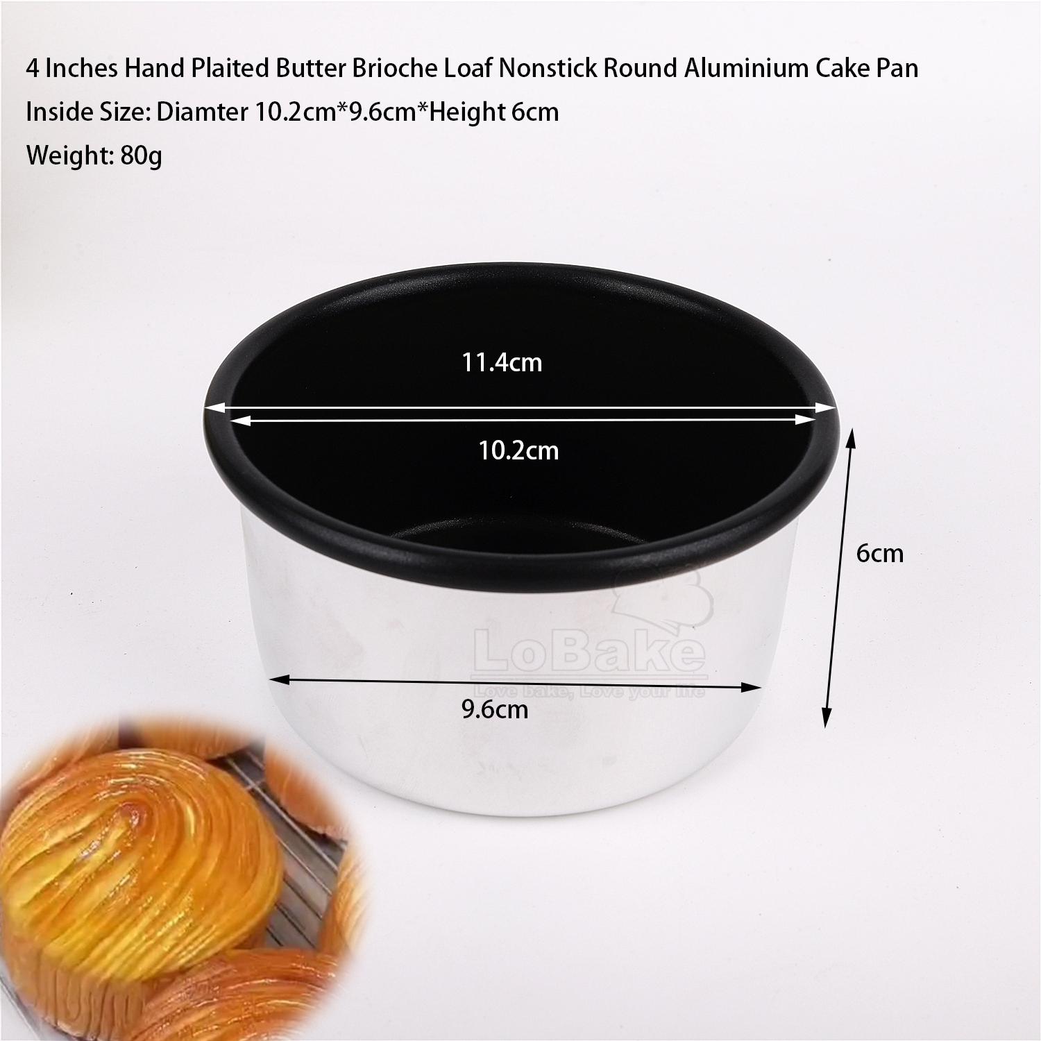 4 5 Inch Hand Plaited Butter Brioche Loaf Mold Nonstick Round Aluminium Cake Pan Metal Cheese Dessert Tin DIY Baking Supplies