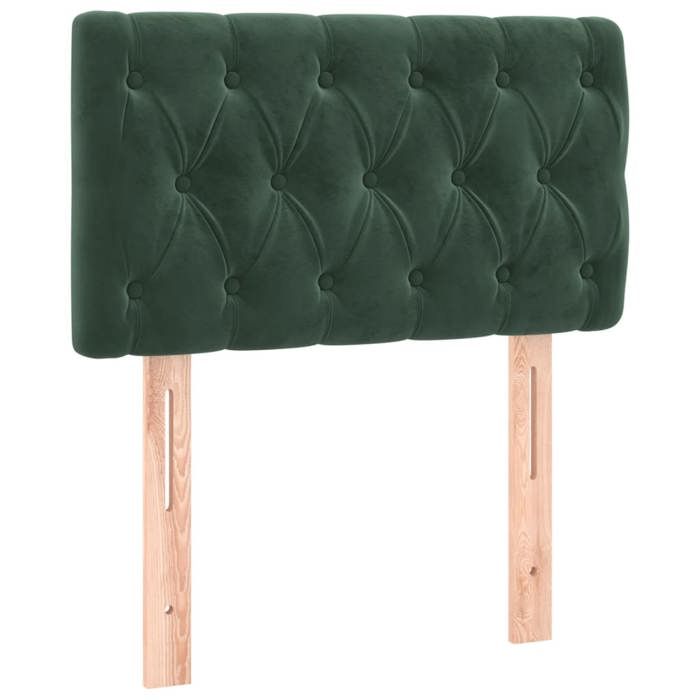 VidaXL Tête de Lit Meuble de Chambre à Coucher Accessoire de Lit Simple Tête de Cadre de Lit Intérieur Vert Foncé 80x7x78/88 346309