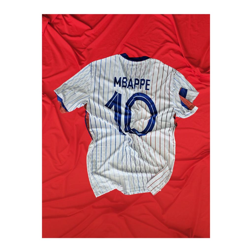 Mbappe Euro Cup 2024 Weiß Blaues Trikot für Erwachsene