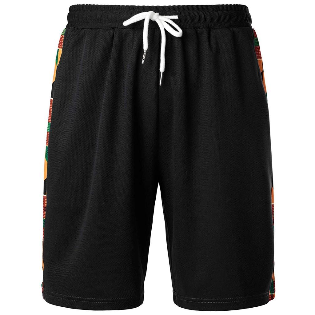 Herrenmode-Muster bedrucktes Mesh-Mode-Casual-Sport-Kurzarm-Shorts-Tops-Set