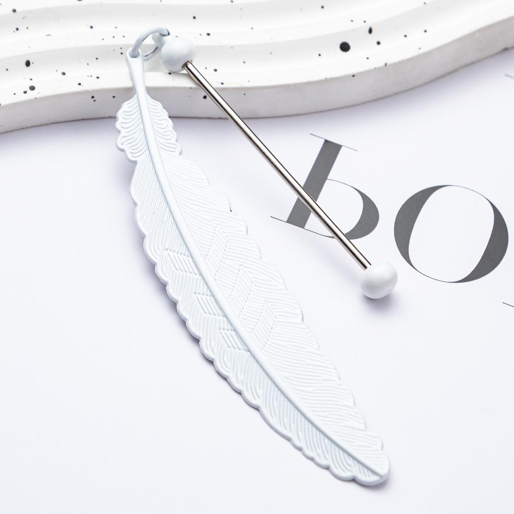 Funny Diy Beaded Feather Bookmark Children Student Reward Metal Book Mark Book Spare Parts Accessories Reading Stationery Gift