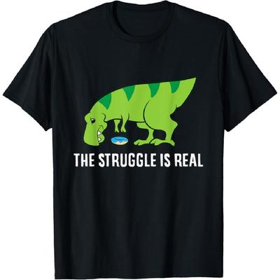 Dinosaur Donut The Struggle Is Real T Rex Dinosaur T-Shirt