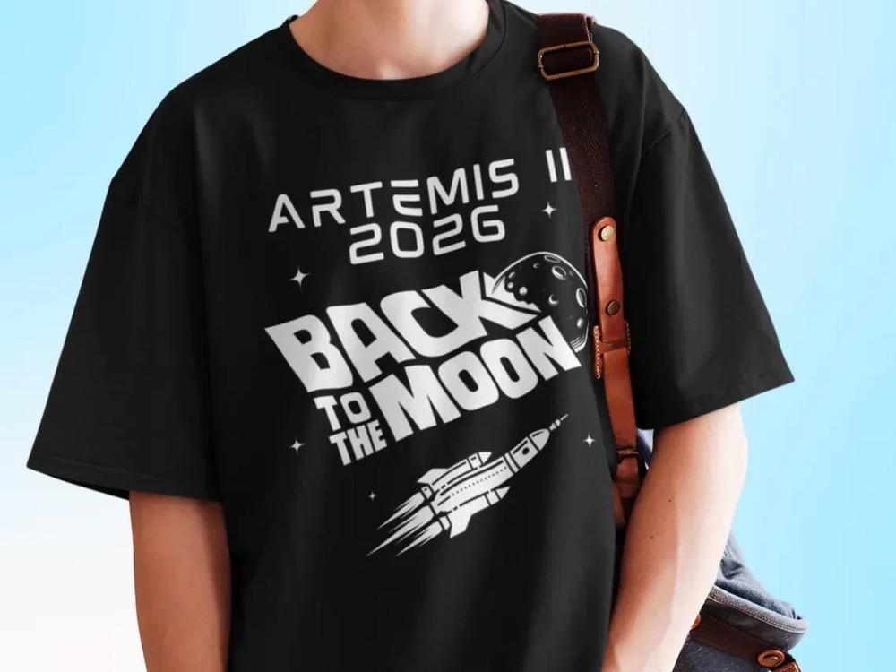 Футболка Artemis II 2026 Возвращение на Луну Ретро Футболка Пилотируемой Лунной Миссии Унисекс XL