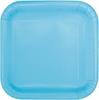Disposable Dessert Plates - Trimming Shop - Blue Powder - 7" Square - Paper - Pack of 16
