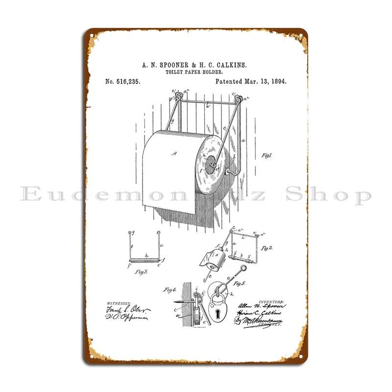 

Toilet Roll Holder Patent Metal Sign Rusty Printed Living Room Wall Cave Printing Tin Sign Poster 20x30cm