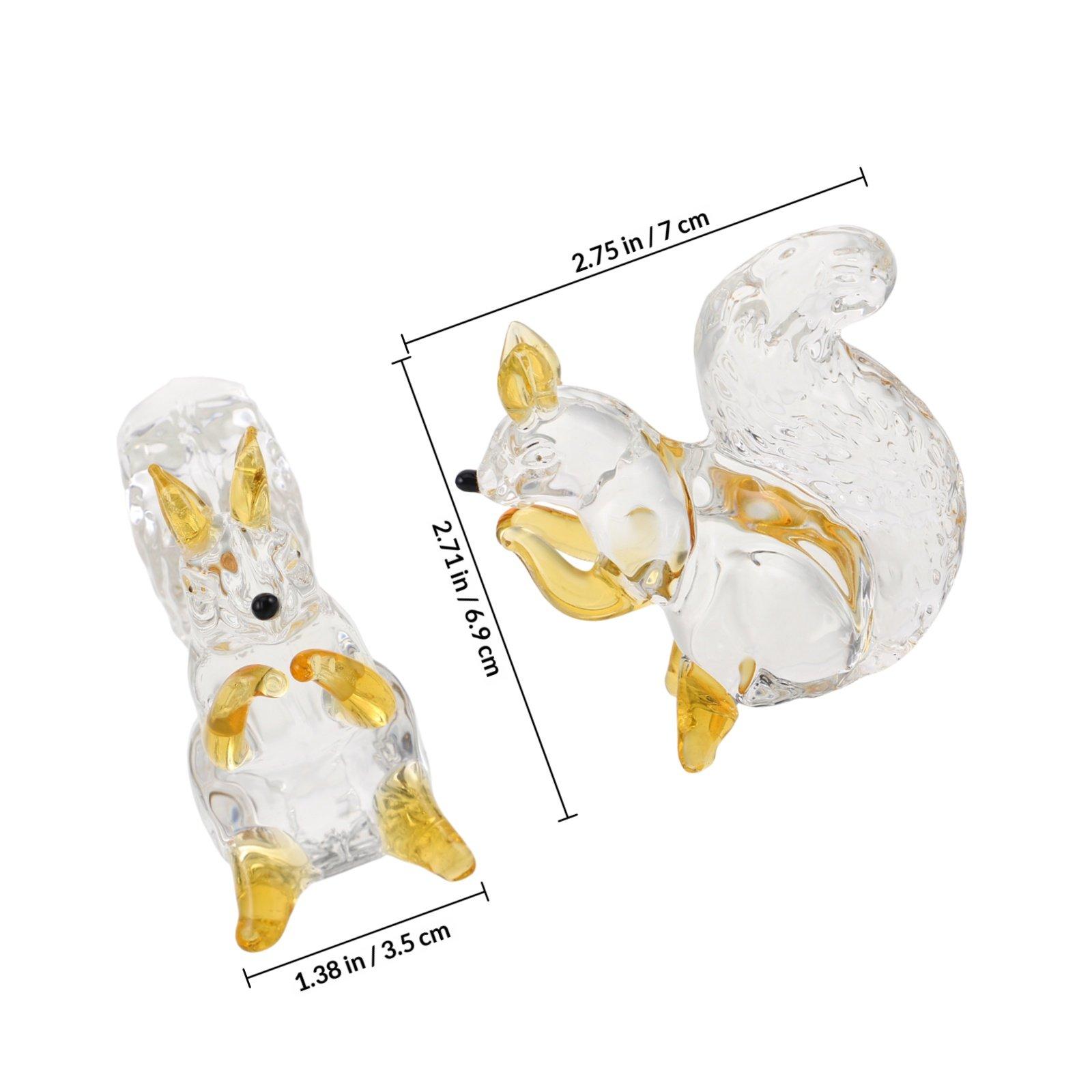 

Crystal Squirrel Ornament Elegant Carved Miniature Animal Decoration Perfect Birthday Present Tabletop Flower Pot Garden Decor жёлтый