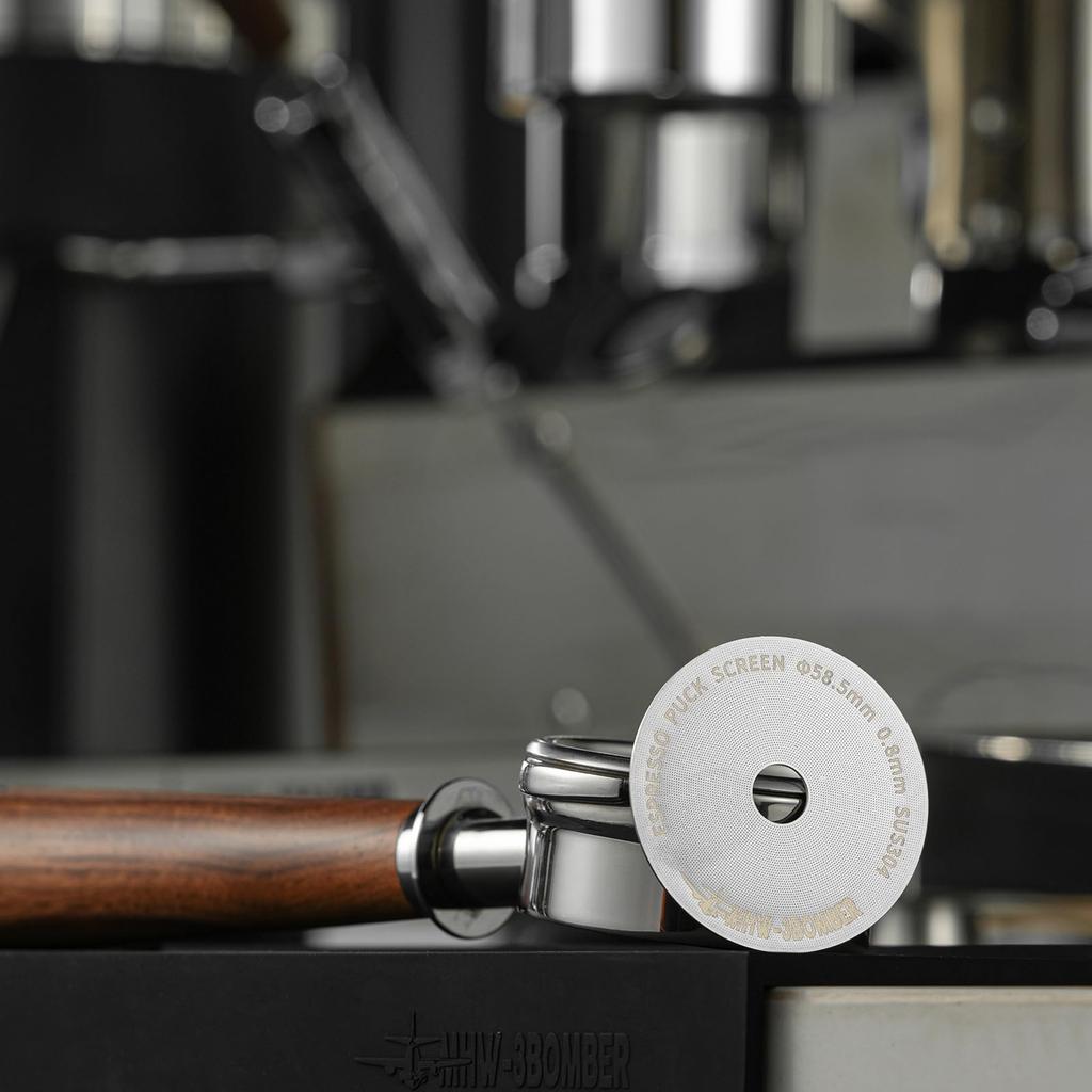 MHW-3 BOMBER 58.5 Mm Espresso Filter Espresso Pack Screen with Round Holes for La MarzoccoGaggia 2 Pieces 0.8 Mm Thick Coffee Filter 304 Stainless