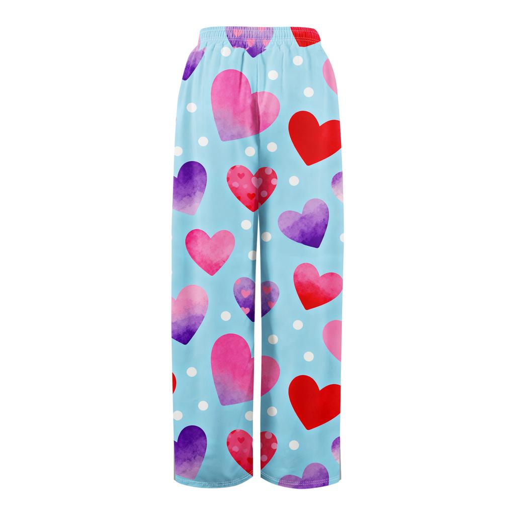 Γυναικεία Καλοκαιρινή Μποέμ Παλάτσο Παντελόνα Ψηλόμεση Φαρδύ Πόδι με Πρίτινγκ Καθημερινό Παντελόνι με Τσέπες