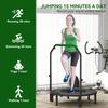 40" Foldable Mini Fitness Trampoline, with Adjustable Foam Handle, Green
