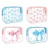 Bow Transparent Toiletry Bag Waterproof Cosmetics Bag Cute PVC Makeup Bag  Travel