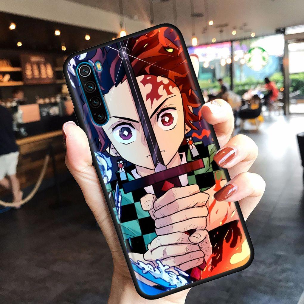 Mädchen Anime Dämon killer Animation Telefon Shell für Redmi Hinweis 10 11 11S 11E 7 8 8T 9 9S 9T Pro Plus 4G 5G Schwarz Soft Case Abdeckung