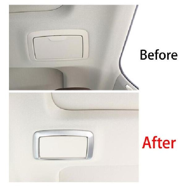 For BMW 7 Series 2016- Matte Silver Car Rear Makeup Mirror Frame Stcker Trim