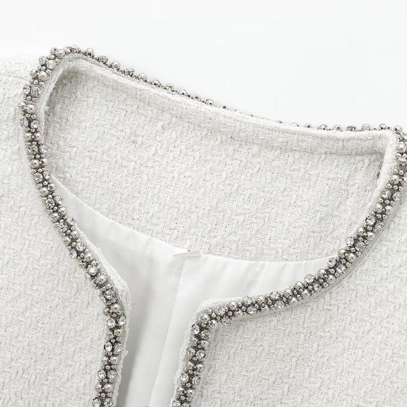 Kaslead New Arrival Women's Clothing Fashion Fengshui Diamond Decorative Velvet Coat Skirt 1246799 1246949