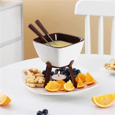 Pote de Fondue Criativo de Cerâmica para Chocolate, Queijo e Sorvete - Perfeito para Derreter e Manter Aquecido
