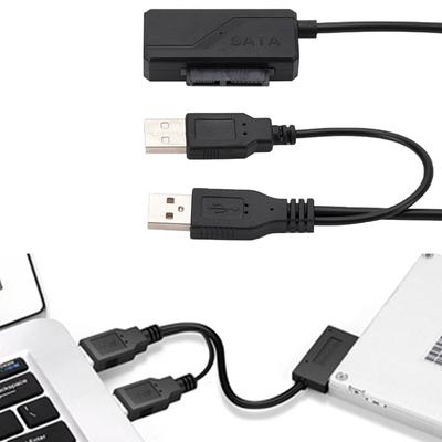 Sata uz Usb 2.0 adaptera kabelis, ārējais barošanas kabelis CD/DVD ROM Slimline diskdziņam