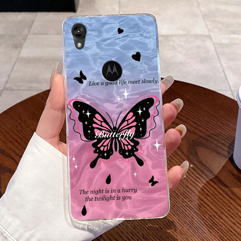 Casing For Motorola Moto E6 Case Aesthetic Cute Cat Astronaut Transparent Soft Silicone TPU Back Cover For MotoE6 e 6 Phone Case