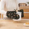 Oven Mitts Pot Holders Set Vintage Butterfly Moon Flower Silicone Kitchen Gloves Potholders Heat Resistant for Chef Baking Cooking Grilling BBQ 4