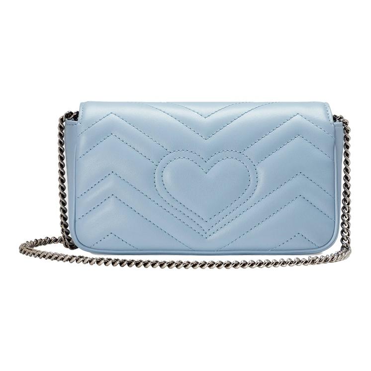 Gucci GG Marmont Super Mini Bag Pastel Blue Women Shoulder_bags 476433-DTDCP-4928