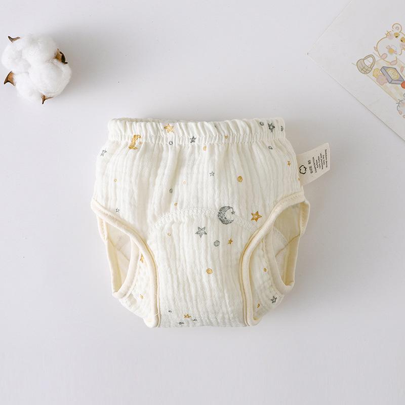 Korean Style Winged Baby Gauze Pull-up Pants: Pure Cotton Diaper Cover & Training Pants