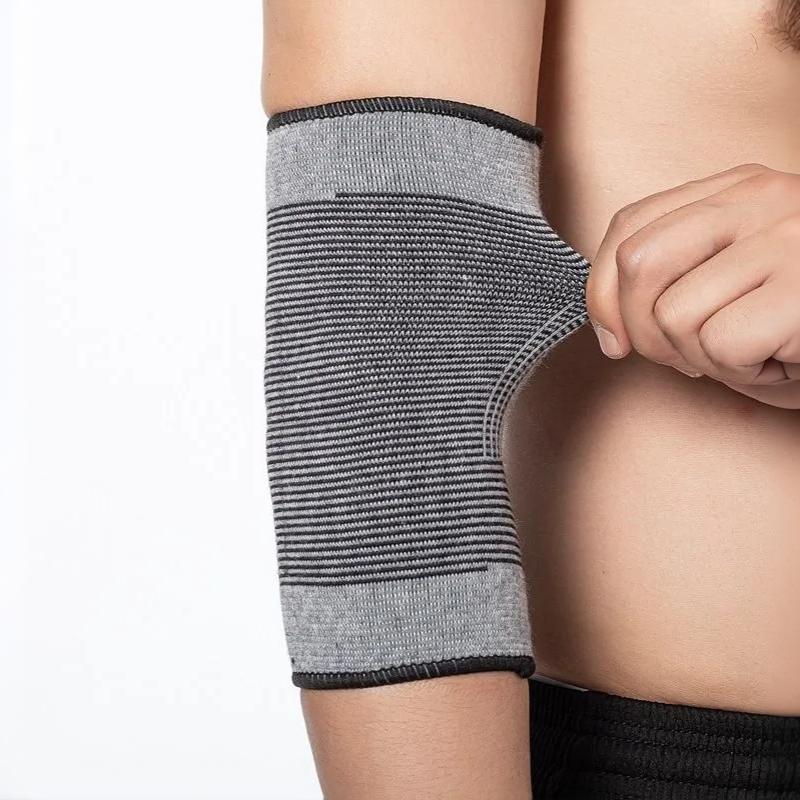 Elbow Support 1 Pair Adjustable Polyester-Cotton Compression Strap for Gym Workout Tennis Elbow Joint Pain Relief