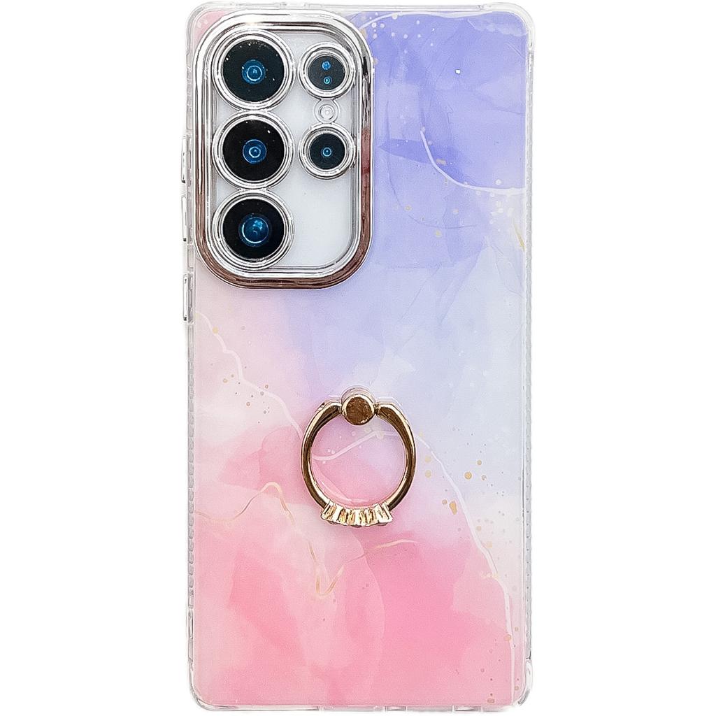 Samsung S25 Ultra Phone Case Electroplated Marble A56 Ring Bracket S24 Full Inclusive New Model