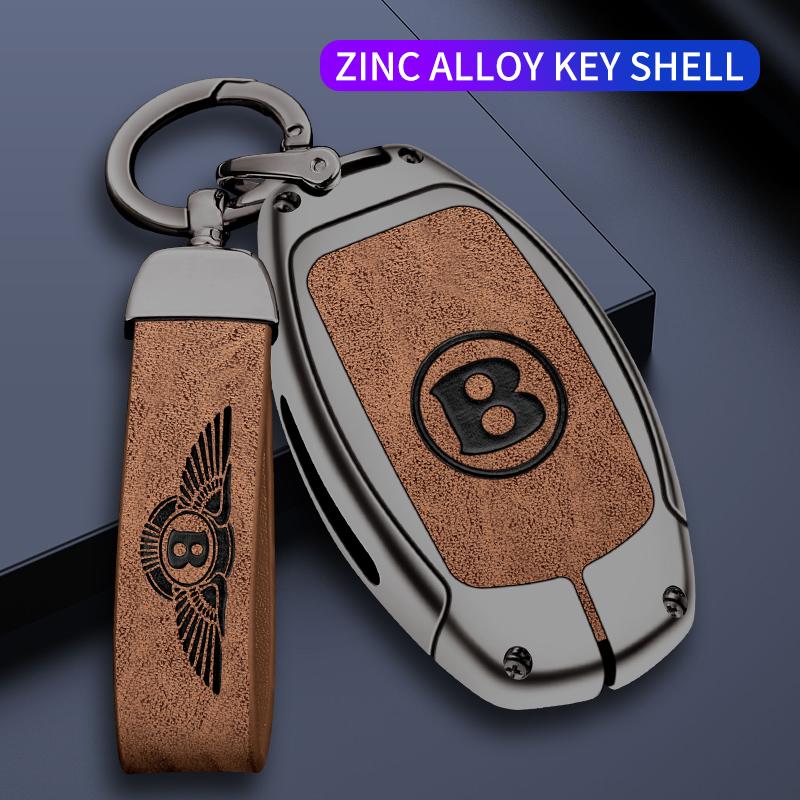 Zinc Alloy Car Key Case Cover Protection Shell For Bentley Flying Spur Continental GT Bentayga Mulsanne Keyless Auto Accessories WT0