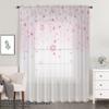 Tenda Finestra Fioritura Ciliegio Rosa Fluttuante Morbida Dolce Stile Primaverile Soggiorno Camera da Letto Decorativa Romantica Per Sedersi Poliestere Con Tasca per Asta