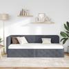 Corner Bed Frame Dark Grey 80 x 200 cm Velvet