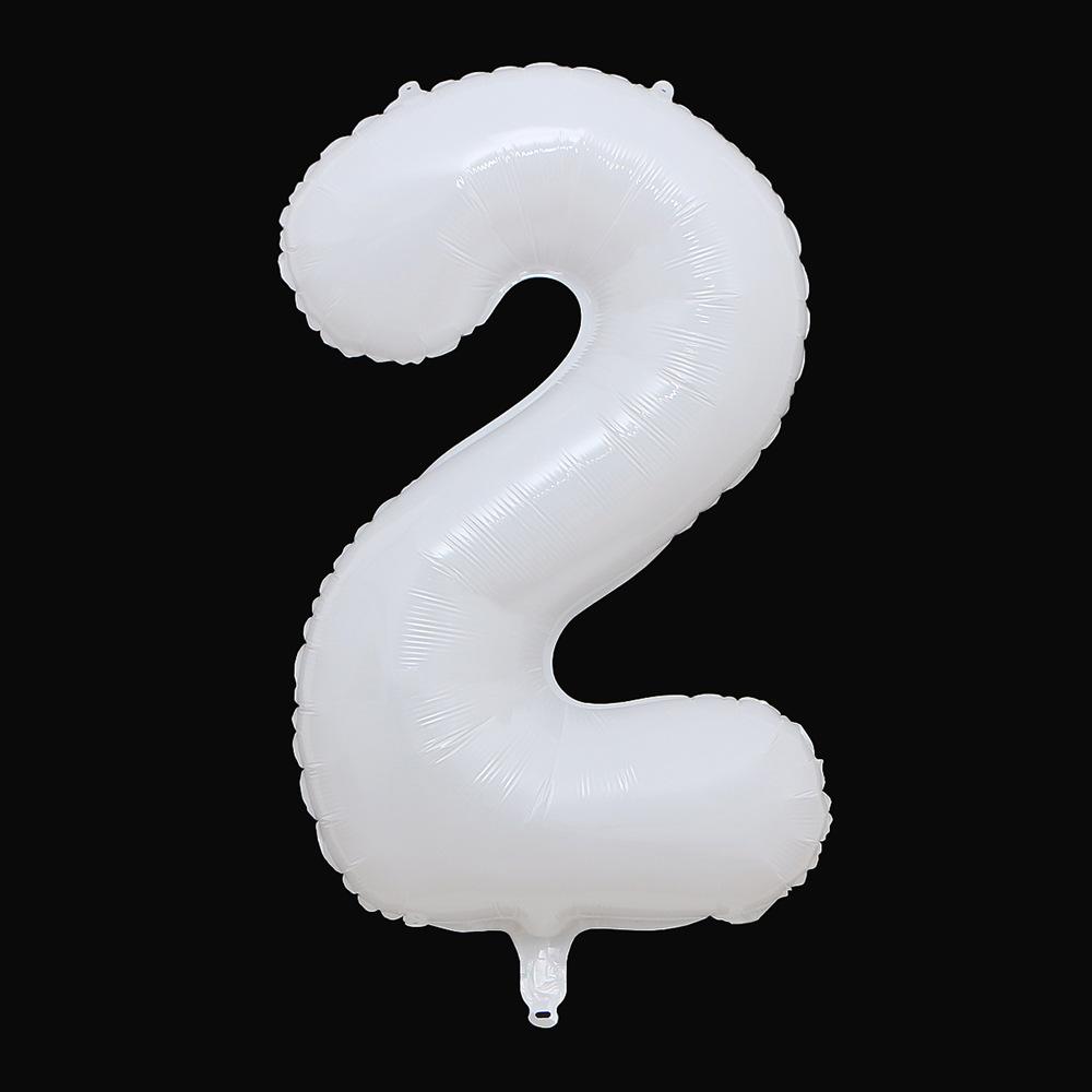 40inch White Number Foil Balloons Figure Digit Happy Birthday Party Wedding Decoration Kids Toy Helium Globos Wholesale Balloon