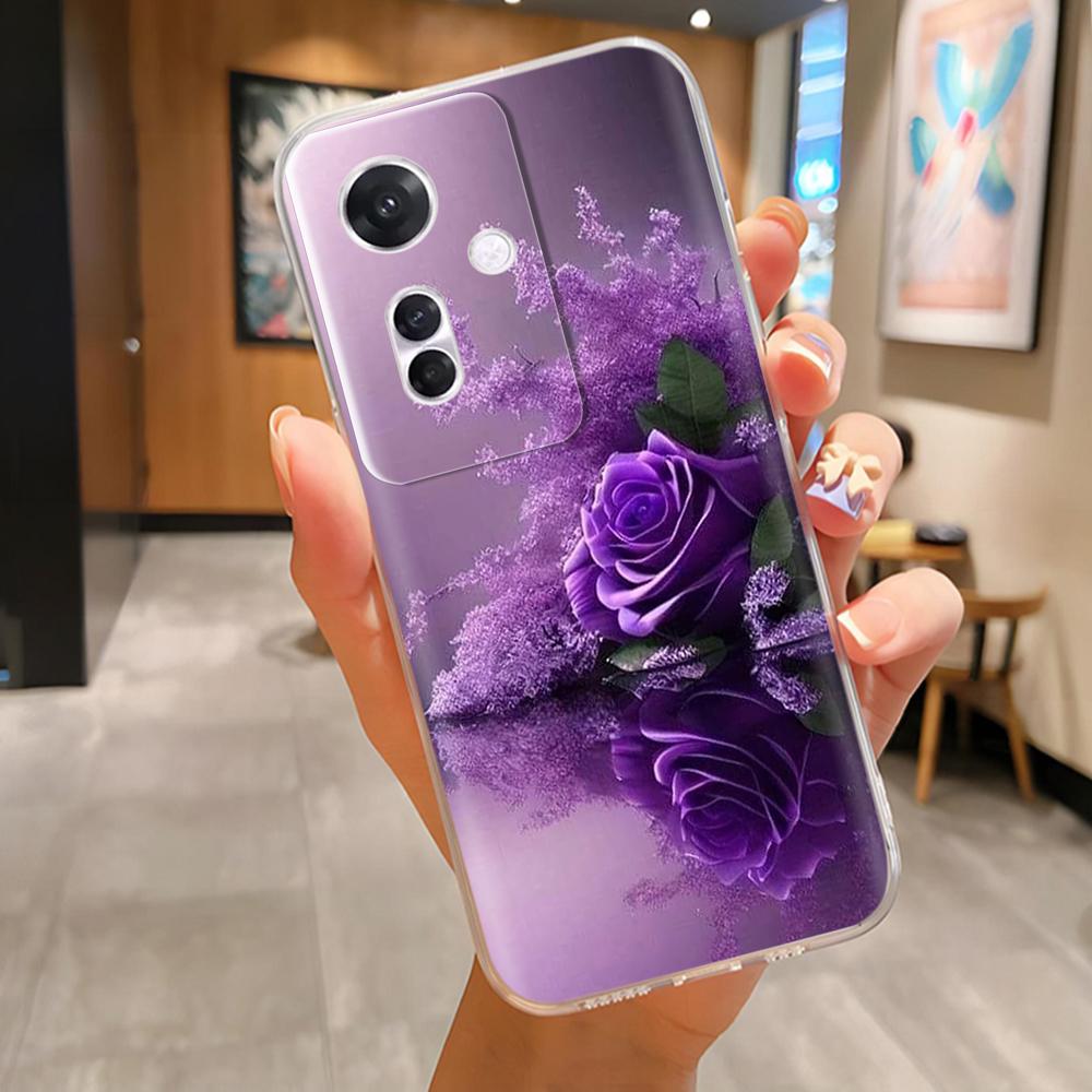 For Oppo Reno 11F F25 Pro Case Lovely Flower Patterns Soft TPU Clear Silicone Bumper For Oppo Reno11F F25Pro Phone Cases Coque