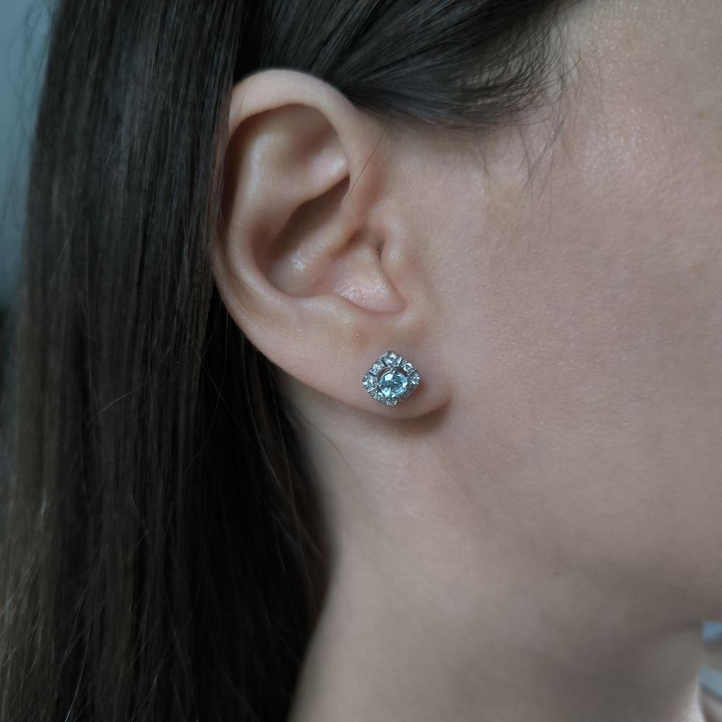 Серебряные серьги с натуральным топазом 0.89ct (2188513)