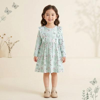 Nieuwe Jurk Met Lange Mouwen Voor Meisjes Lente En Herfst Bloemen Schattige Prinses Jurk Met Lange Mouwen Voor Peuters