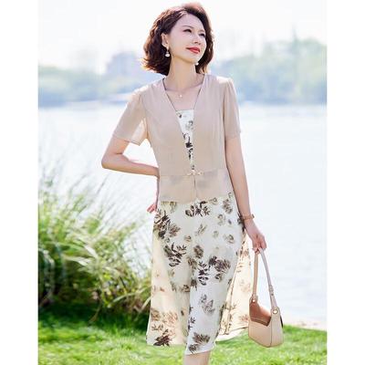 Robe d'été Pasite à fleurs, fausse deux-pièces, en mousseline, coupe trapèze