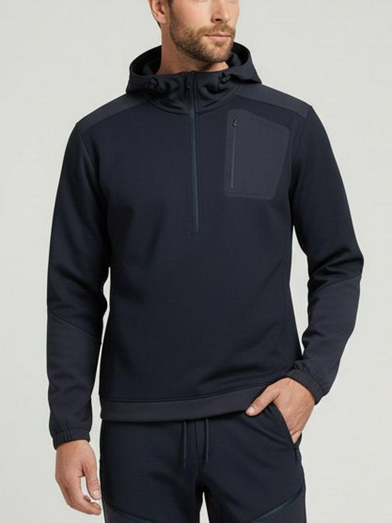 Men's Outdoor Half-Zip Hooded Sweatshirt - APH Series, Long Sleeve for Autumn & Winter Warmth, Bird House Style