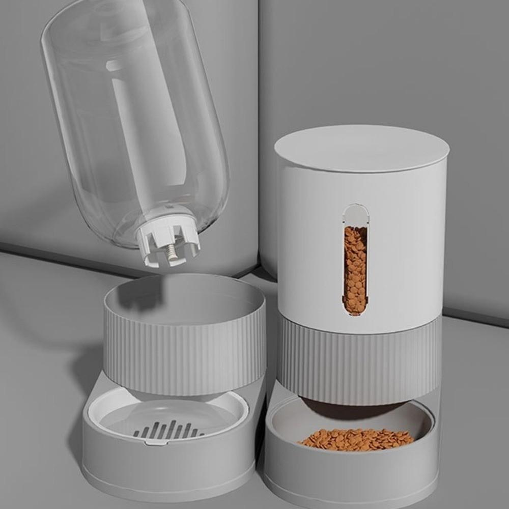 Transparent Automatic Pet Feeder Large Capacity Detachable Gravity Food Bowl Spill Proof Plastic Pet Water Food Bowl