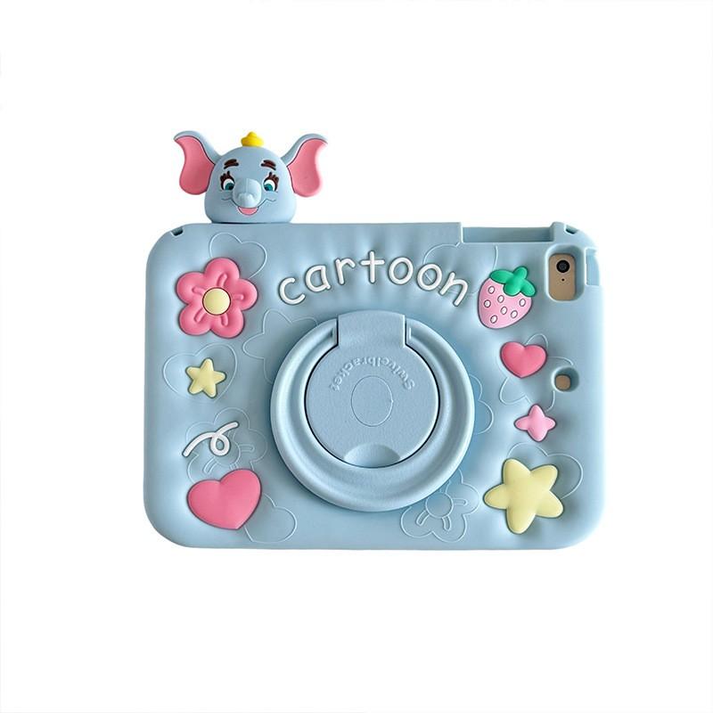 Silicone Tablet Case MatePad 11.5S 12.2 10.4 Air SE With 360 Rotating Stand Cartoon Elephant Design Soft Full Cover