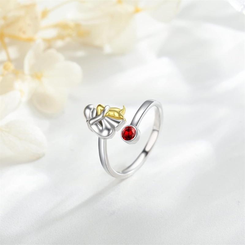 Adjustable Heart Rings Featuring Girl and Dog Designs Electroplated for Long Time Use for Pet Lovers