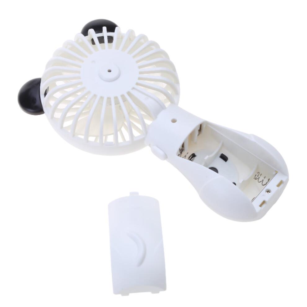 Handheld Fan Cute Cartoon Animal Fans Soft Foam Battery Powered for Student Panda Kitten Fan Portable Color E