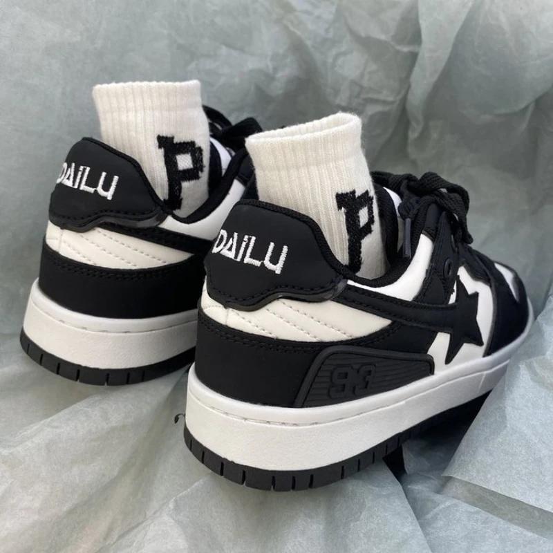 Fashion 2024 New Sneakers Flat Shoes Female Fall American Casual Shoes Academy Style Thick Soled Outdoor Breathable Sports Shoes Size 40