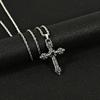 Personality Punk Multiple Crosses Pendant Necklace for Men Women Stainless Steel Fashion Hip-hop Street Party Daily Wear Jewelry