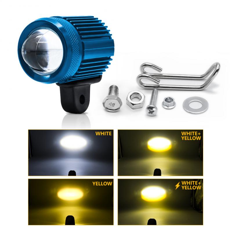 Motorcycle Auxiliary Spotlight Durable Double Color Flash Car Accessories Light Exquisite 6000k/ 3000k Moto Lamp Practical 60w
