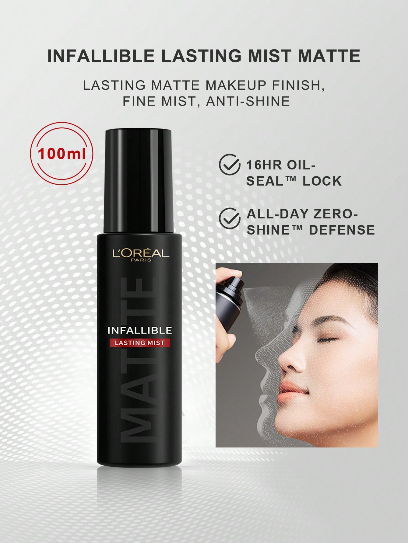 

L OREAL PARIS Infallible Lasting Mist Matte 100мл - Стойкий матовый финиш INFALLIBLE LASTING MIST M