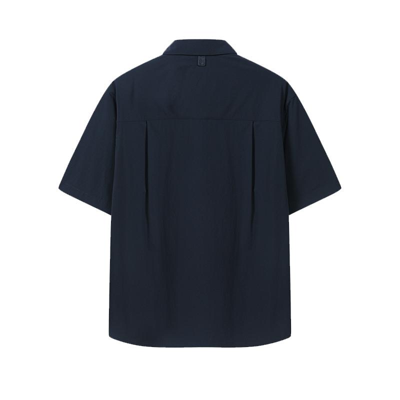 FILA Blue Simple Comfortable Casual Short Sleeve Shirt Men shirts F11M632402FDB