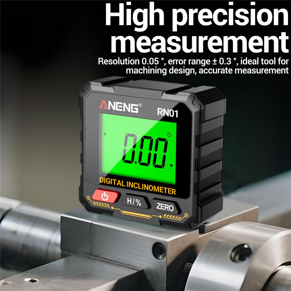 360 Degree Protractor RN01 Digital Angle Gauge Goniometer Four-sided Strong Magnetic Protractor Tester Measuring Tools