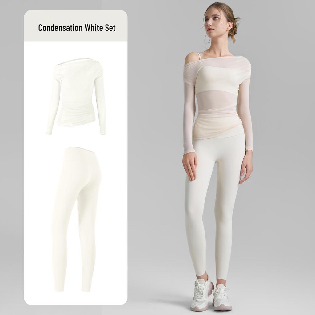 Autumn Yoga Set: Women's High-End Lycra Mesh Two-Piece with No-Show Seams