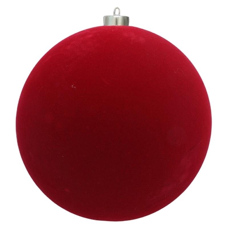 Shatterproof Plastic Velvety Christmas Ball Ornament Decorative Baubles for Tree Mantels Door Handle Staircase Display