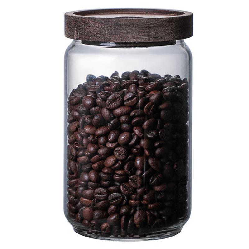 Airtight Glass Storage Jar with Bamboo Lid for Coffee, Tea, Spices, Grains, Sugar - Modern Kitchen & Pantry Organization
