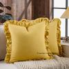 100% Cotton Ruffle Pillow Cover Soft Cotton Ruffle Pillowcase Rustic Boho Farmhouse Modern Home Decor for Bed Sofa Living Room