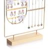 Jewelry Display Stand Iron Earrings Rings Bracelet Necklace Storage Rack With Wood Base Desktop Jewellery Organizer