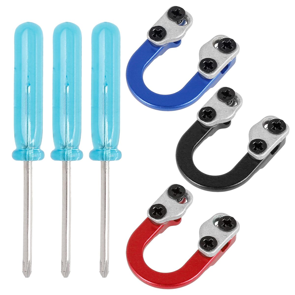 

3 Sets Archery D Loop Metal D Ring Buckle Fit All Arrow Nocks Release Nocking Loop with Screwdrivers Archery Accessories